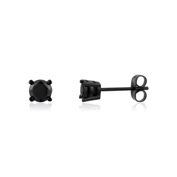 Black cz stud earrings discount
