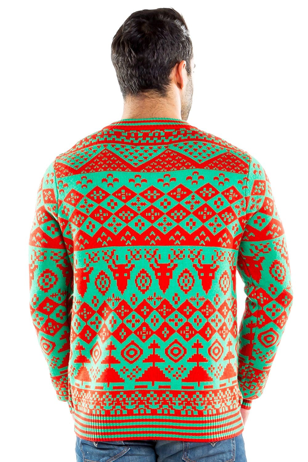 Men s Festive Beer Ugly Christmas Sweater w Bottle Opener